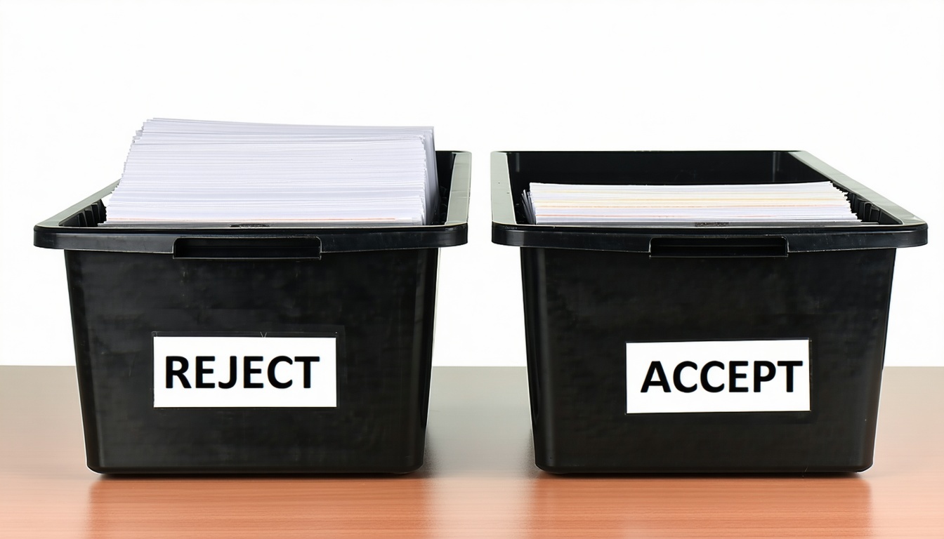 Laual olevad kandikud Üks neist on märgitud REJECT ja teine ACCEPT-1.