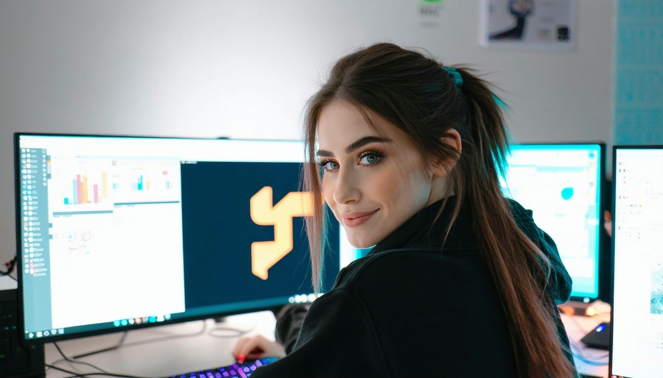 Noor naine arvuti ees vaatab valmis logo BIMI Compliance-Jul-30-2025-05-57-27-4116-PM